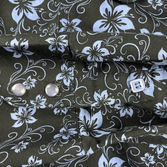 Ace of Diamonds Shirt Mens 3XL Black Blue Pearl Snap Western Retro Cowboy *read - Picture 6 of 12